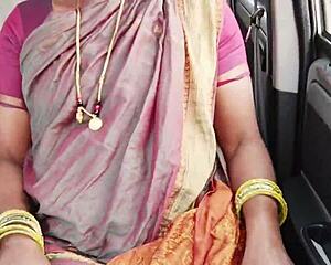 big boobs indian maid gets car sex with dirty telugu wet pussy talk