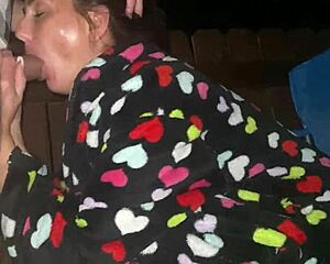 Watch my wet pussy wife bent over sucking big cock in public outdoor quickie pov!