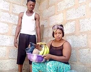 Craving that curvy plantain hawker's fat pussy outdoors right now?