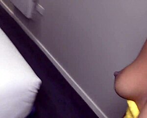 Luscious petite ebony model bends over for bareback creampie pounding!