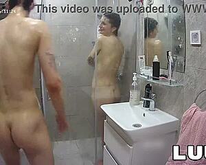 Luuv Webcam Couple Shares Steamy Amateur Shower Routine Live!