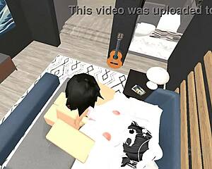 experienced player grabs those big boobs for missionary sex in the roblox condo