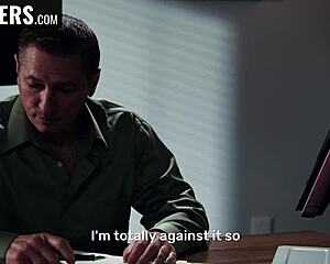 Teen Student Sucking Deepthroat While Teacher Fucks Pussy Doggystyle on Desk Legs Spread