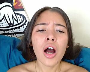 petite teen 18+ cums hard from pussy groping outdoors?