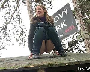 michell pisses outdoors in public softcore solo scene!!
