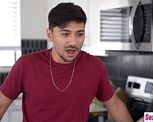 Max fills big dick in command stepbro Latina teen stepsister Angel Gostosa