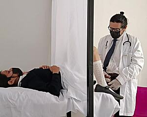 doctor sneaks monster cock into latina patient's checkup, almost caught pounding ass