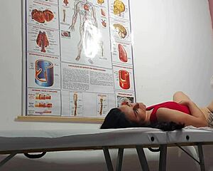 gyno shoves finger up ass then fucks tight patient hole...