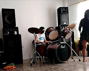 They Drum She Dances Stripping Huge Curvy Latina Ass in Kinky Student Uniform Roleplay