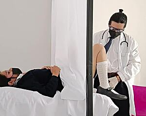 doctor sneaks monster cock into latina patient's checkup, almost caught pounding ass