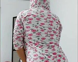 curvy latina milf shakes her huge beautiful ass and flashes big nipples seductively