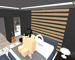 experienced player grabs those big boobs for missionary sex in the roblox condo