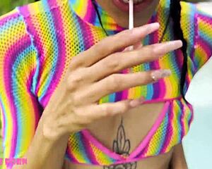 Petite latina slut sucks cock rough then ahegao faces during tight pussy doggystyle