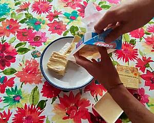 Spread Gooey Cheese Thick on Your Cock and Suck It Dry