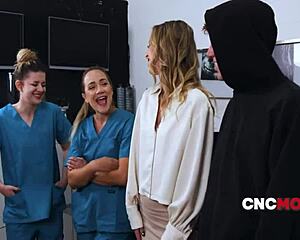 damn this overworked doctor milf gets freeuse fucked in hospital without noticing millie morgan