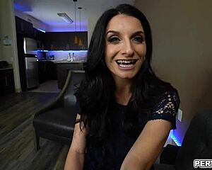 Stepson's horny stepmom sucks and strokes his monster cock