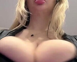 i can't contain these massive juicy natural tits bursting from tight leather milf style