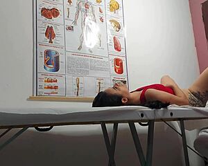 gyno shoves finger up ass then fucks tight patient hole...