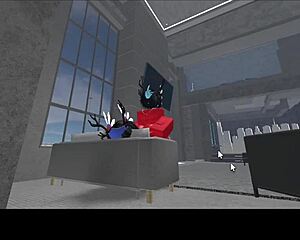 demon just wrecked that succubus slut doggystyle on the sofa with creampie finish