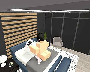 experienced player grabs those big boobs for missionary sex in the roblox condo