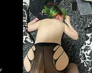 Alt girl bent over doggystyle taking rough cock 😈🔥 she cums hard!!