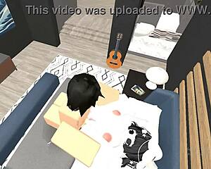 experienced player grabs those big boobs for missionary sex in the roblox condo