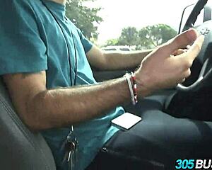 amateur asian kalina ryu sucks on bus for cash 😲 public humiliation ride!