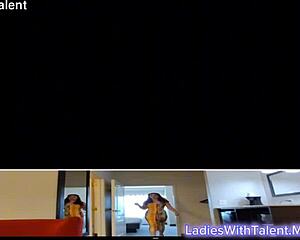 curvy pawg struts her thick ass around the room