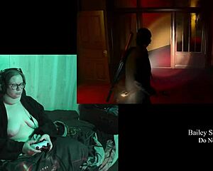 Naked bbw brunette with big natural tits plays Alan Wake 2 part 12 🎮🍑