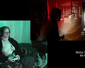 Naked bbw brunette with big natural tits plays Alan Wake 2 part 12 🎮🍑