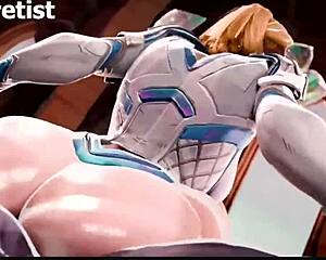 kiriko deepthroats hard cock while emma frost's fat ass gets venom anal