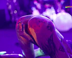 Skinny Emo Latina Screams Orgasm in Neon Party Fuck Fest