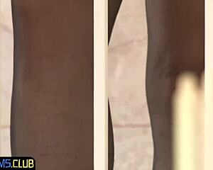 glam beauty slips into a steamy solo bath session