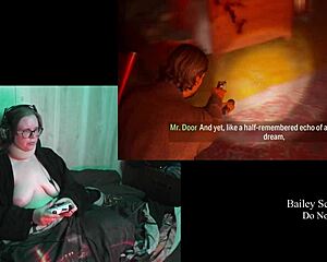 Naked bbw brunette with big natural tits plays Alan Wake 2 part 12 🎮🍑