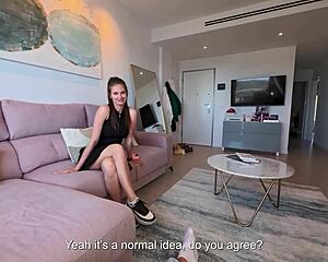 came to tall friend for comfort ended up riding big cock cowgirl pussy cumshot on beach