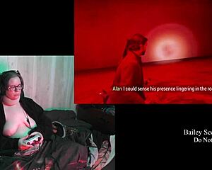 Naked bbw brunette with big natural tits plays Alan Wake 2 part 12 🎮🍑