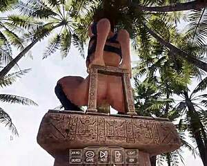 lara croft lubes dildo with pussy juices awakens lust mark 3d hentai