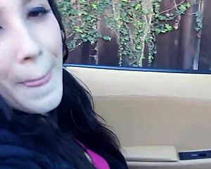 black hair teen with saggy natural tits picked up by older guy to fuck her tight pussy