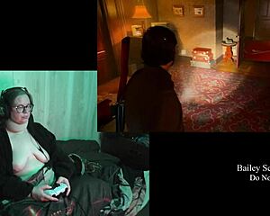 Naked bbw brunette with big natural tits plays Alan Wake 2 part 12 🎮🍑