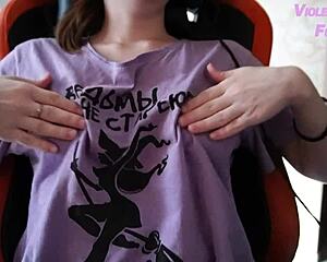 Teen Watches Porn Plays Nipples to Orgasm After School