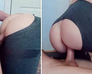 redhead teen gets her gaping asshole creampied after monster cock gym pounding bent over doggystyle cowgirl riding