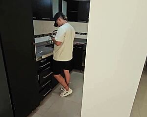 Horny Best Friend's Wife Sucks My Cock Behind His Back