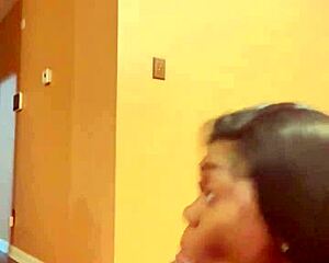 ebony babe sucks bbc then rides missionary for hot creamy living room orgasm