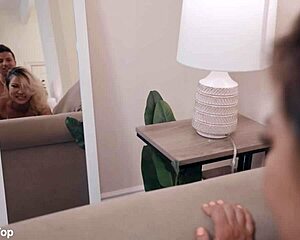 blonde bombshell takes giant cock in every tight hole