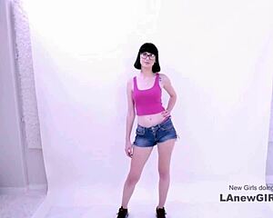 egyptian goddess teen seduced by producer daddy on sofa during modeling casting interview