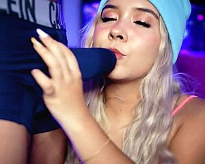 my friend's thick cock throbs hard from my slutty teasing strokes