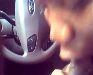 Black Ebony Babe Swallows Cum After Car Sex Ride