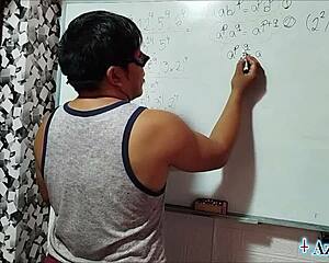 hey, wanna see this asian nerd student simplify algebra with her teacher's cock in the bedroom?