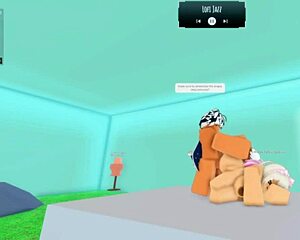 texting roblox slut while slamming her big tits and monster cock ride