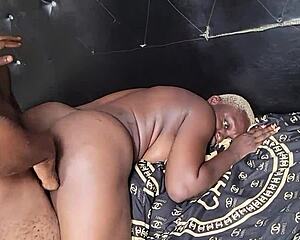 Black stud fucks ebony's huge ass pussy hard spreading cheeks wide